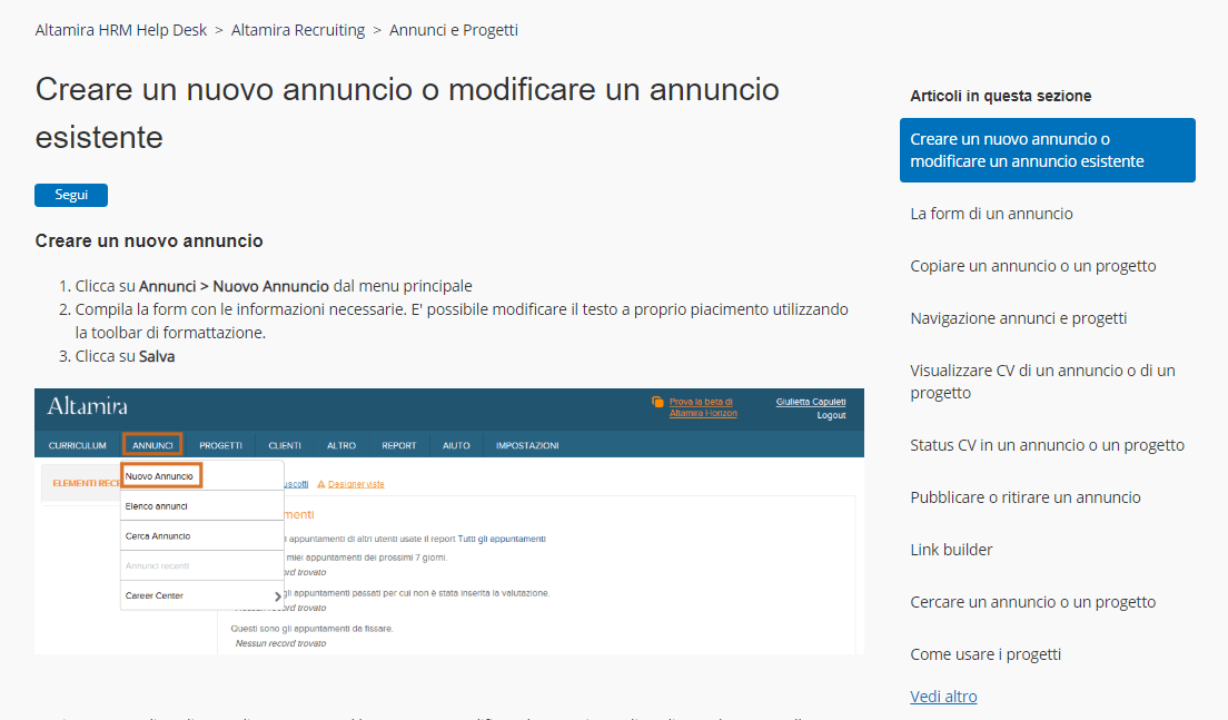 Knowledge base - articolo