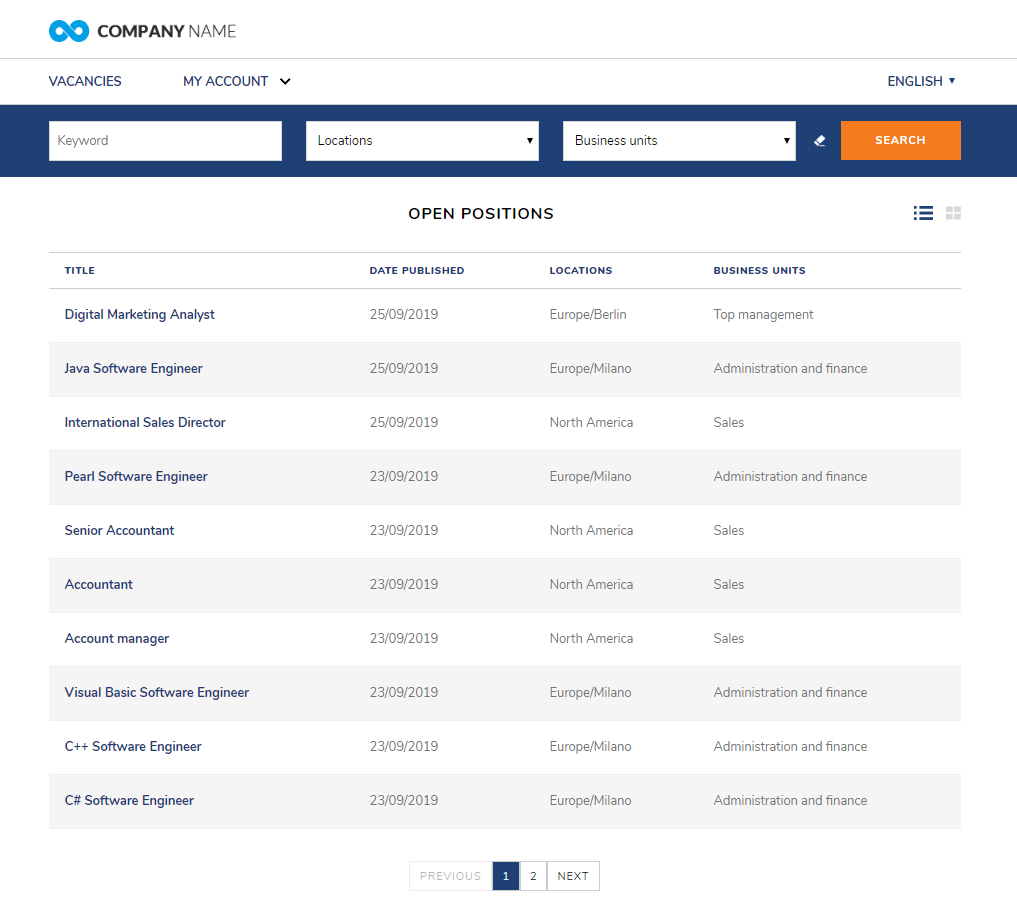 Homepage Career Site Altamira