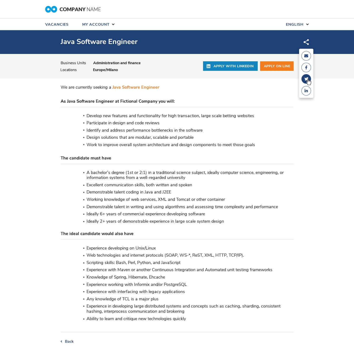 Annuncio Career Site Altamira
