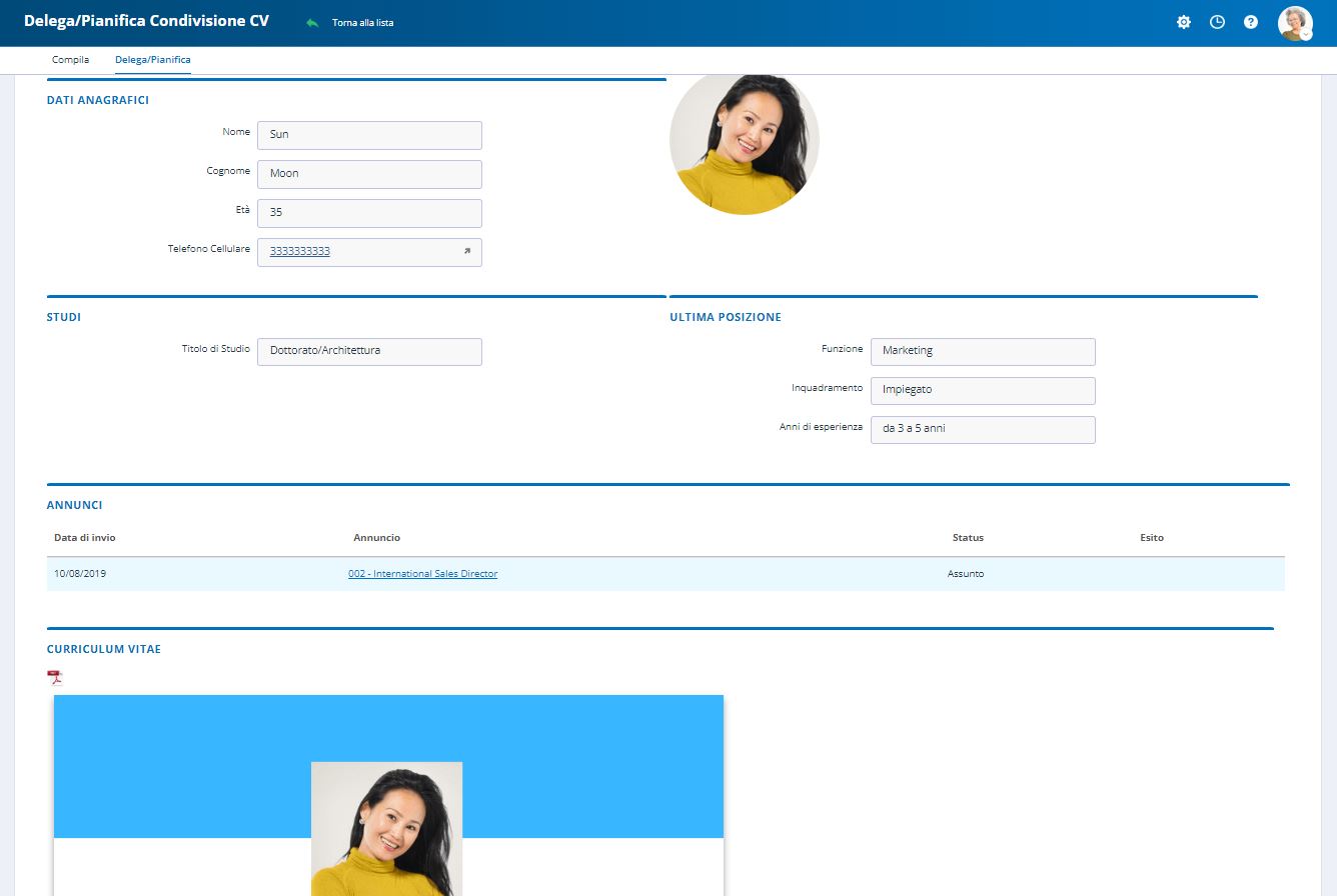 strumento condivisione CV