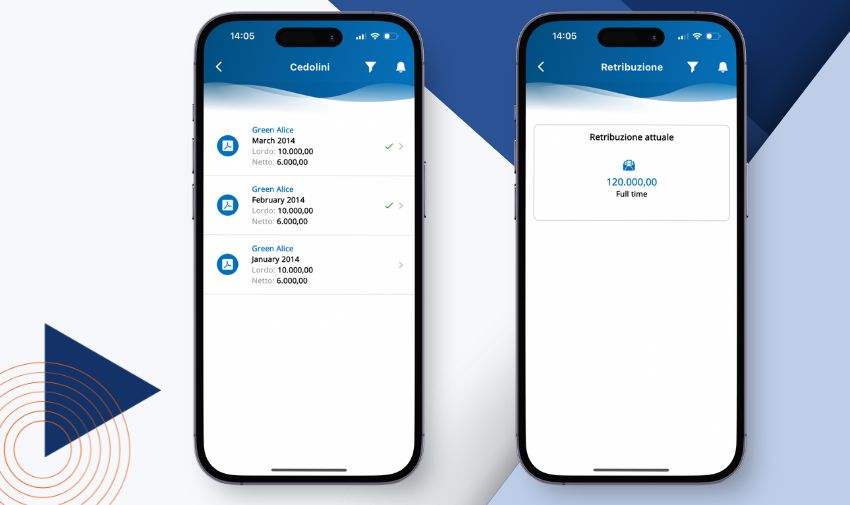 cedolini e retribuzione su app Altamira