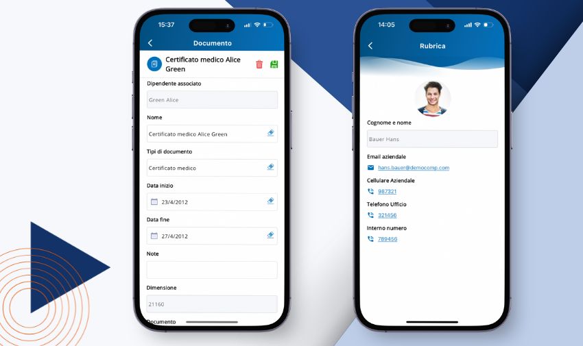 rubrica e documenti su app Altamira
