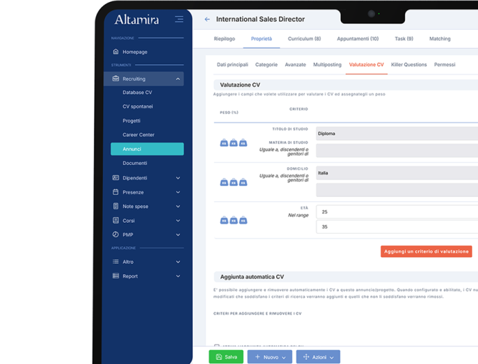Screening Automatico Software Altamira