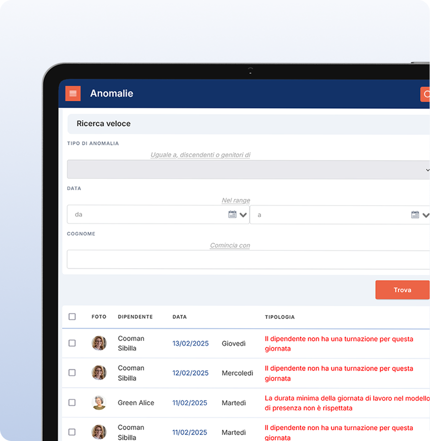 Risoluzione anomalie